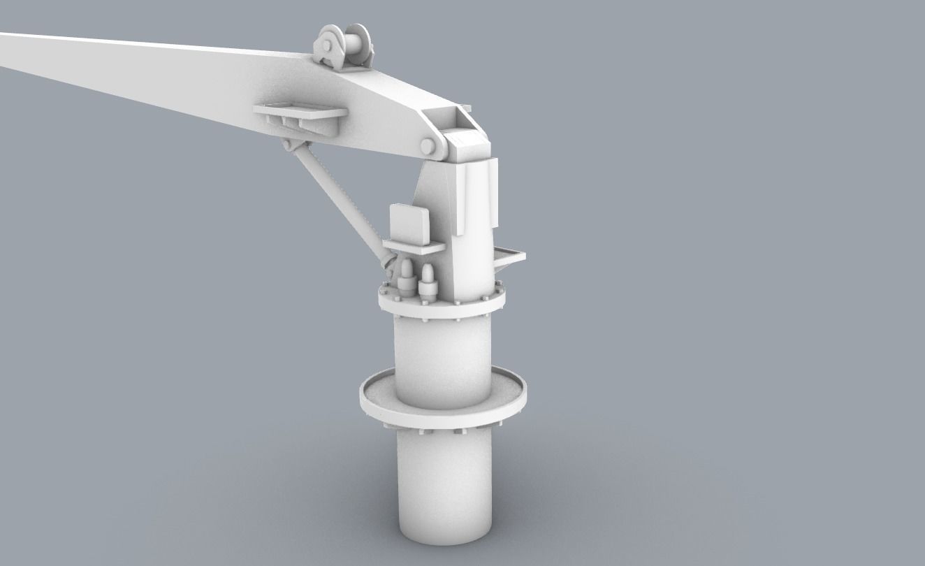 LNG Ships Deck Crane PM 3D print model_4