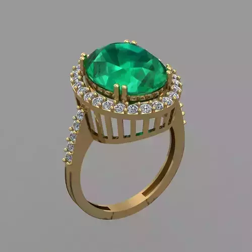 Emerald Ring 3D print model