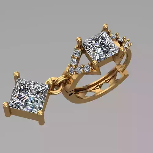 Diamond D Balli Earring 3D print model