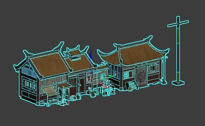 Cartoon  Oriental Architecture Eastern 3D model_5