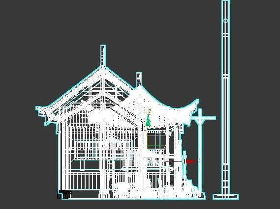 Cartoon  Oriental Architecture Eastern 3D model_10