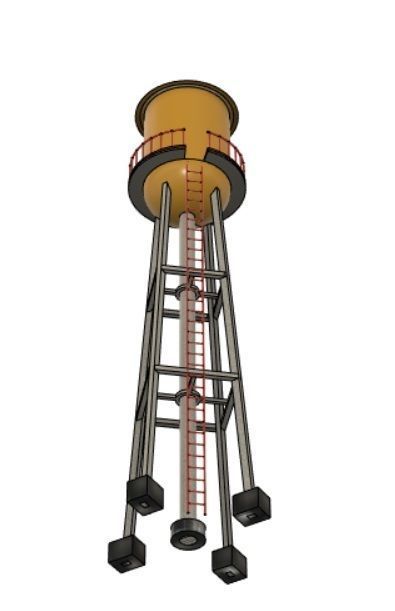 Water tower 3D print model_3