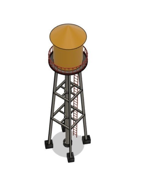Water tower 3D print model_2