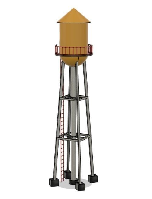 Water tower 3D print model_1
