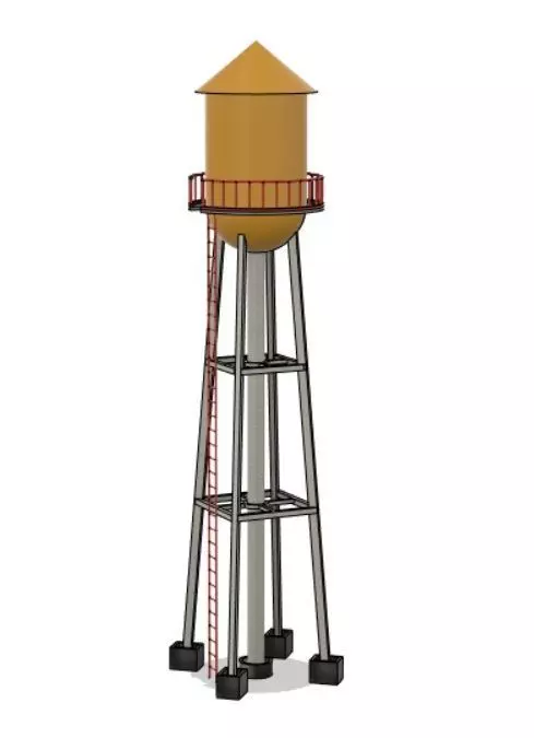 Water tower 3D print model_0