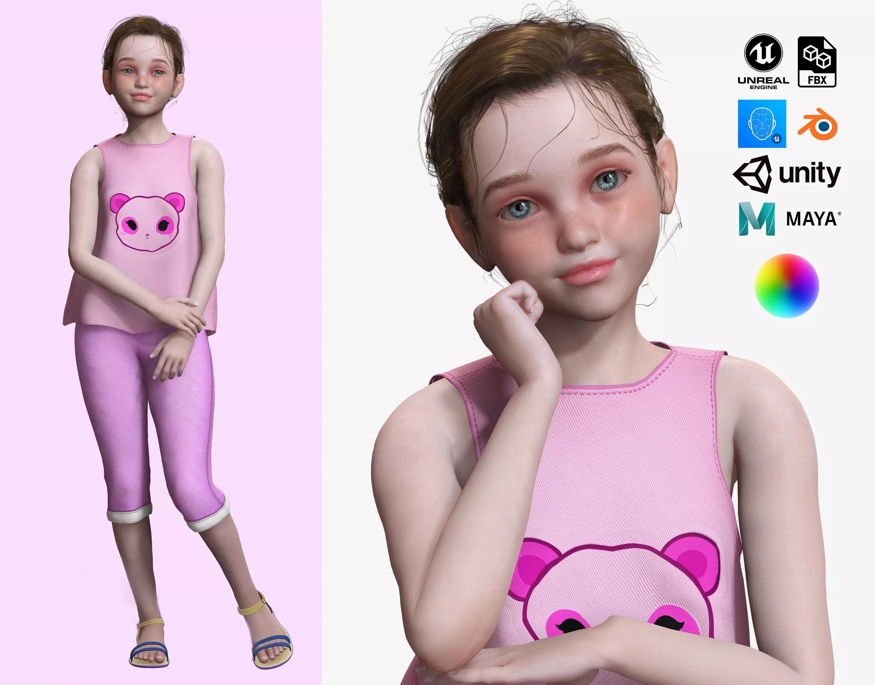 Staicy -  Realistic Girl Low-poly 3D model_0