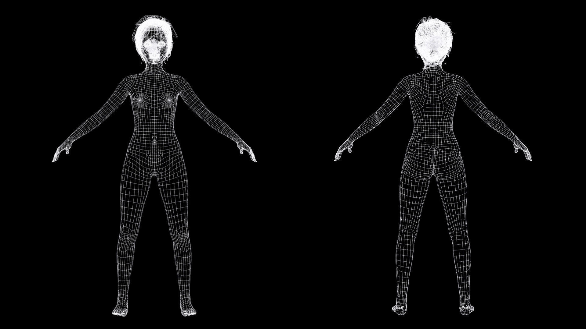 Staicy -  Realistic Girl Low-poly 3D model_13