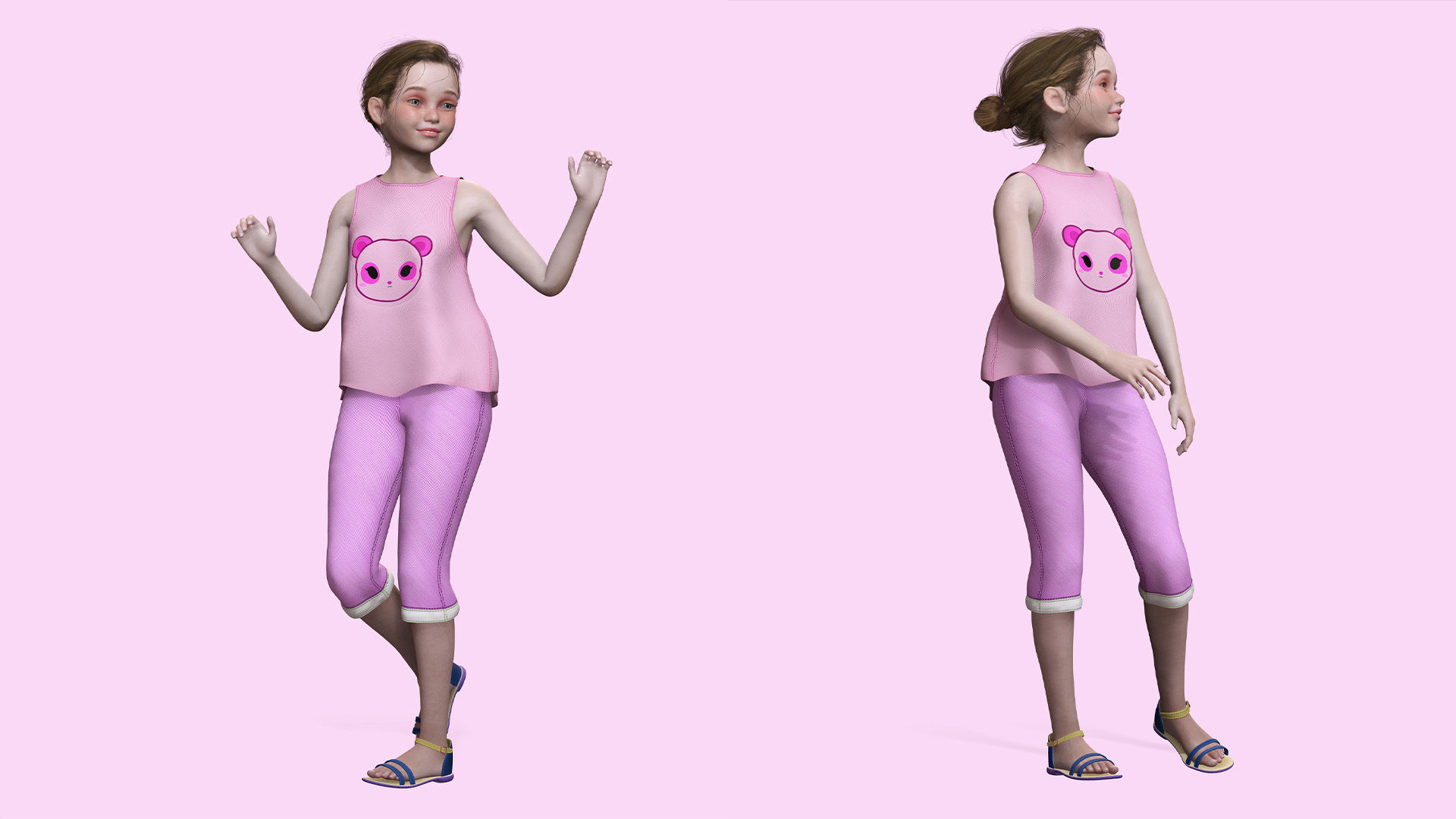 Staicy -  Realistic Girl Low-poly 3D model_3