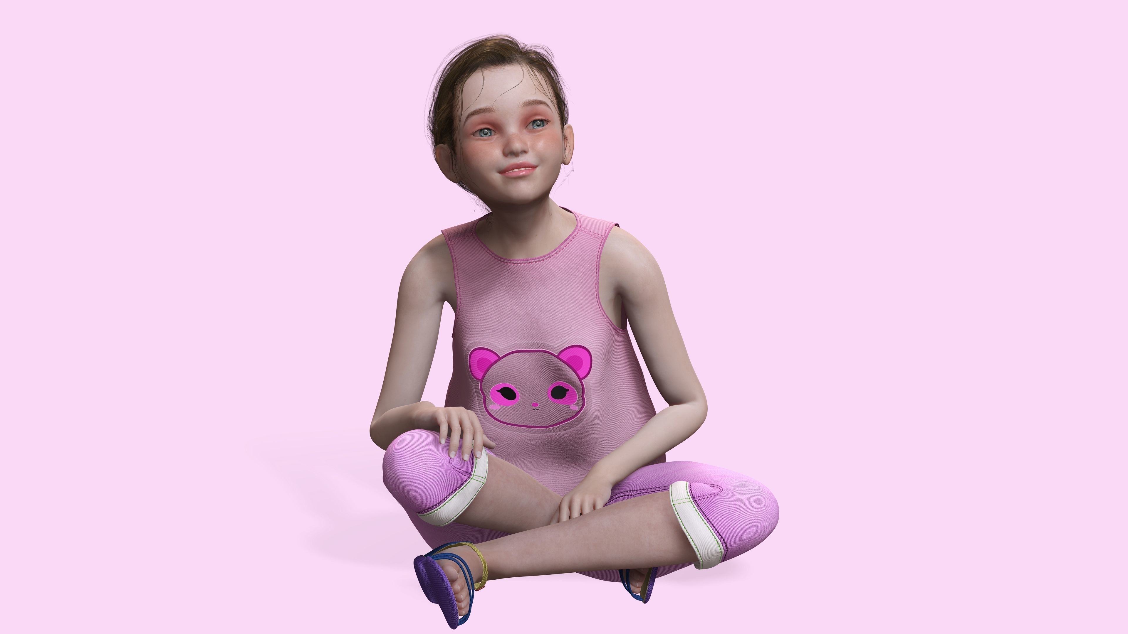 Staicy -  Realistic Girl Low-poly 3D model_4