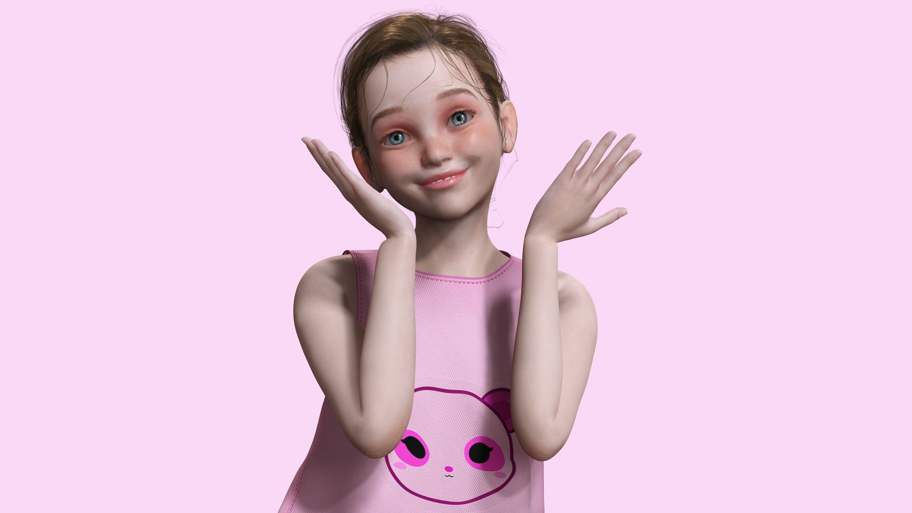 Staicy -  Realistic Girl Low-poly 3D model_7