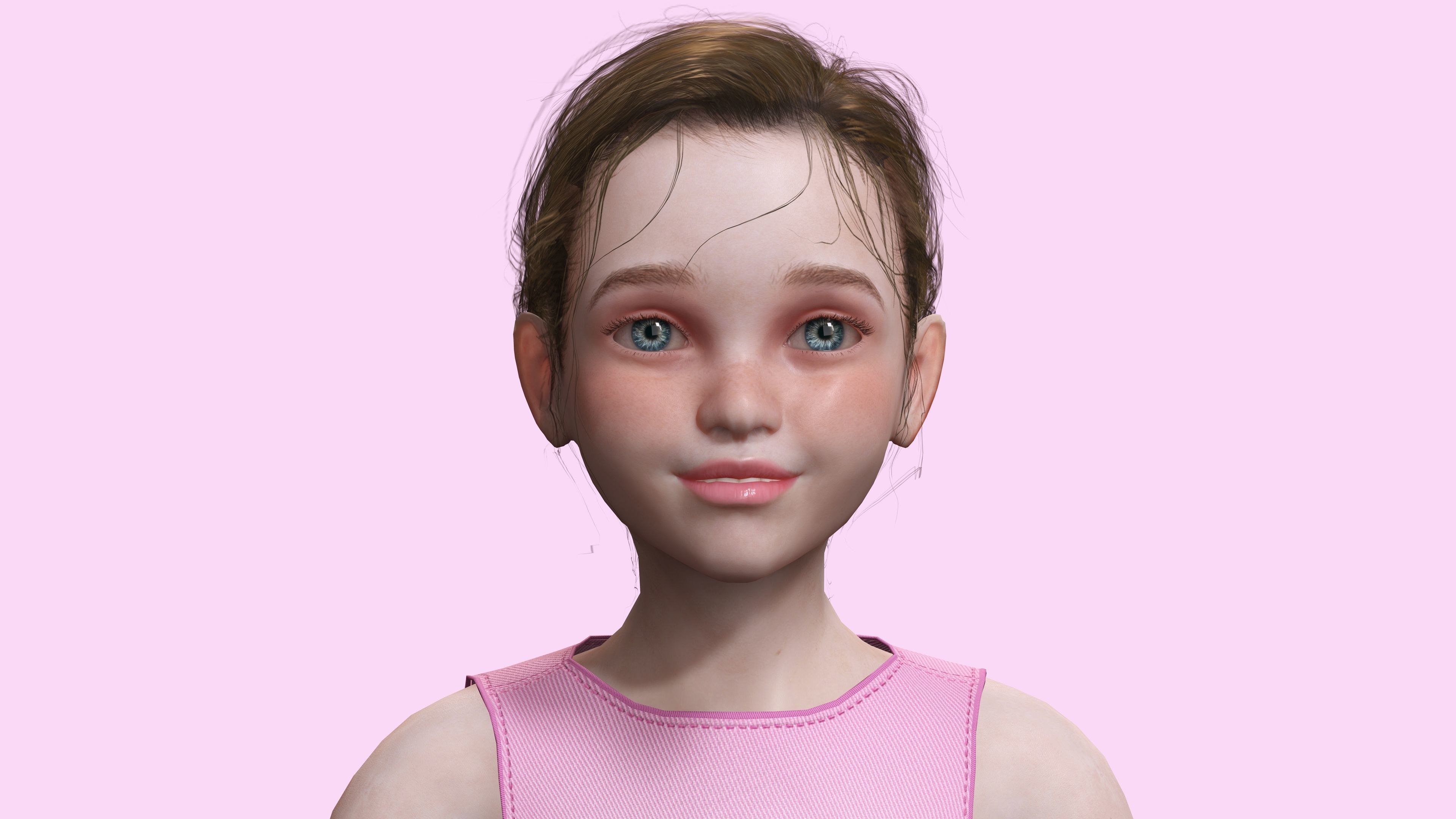 Staicy -  Realistic Girl Low-poly 3D model_12