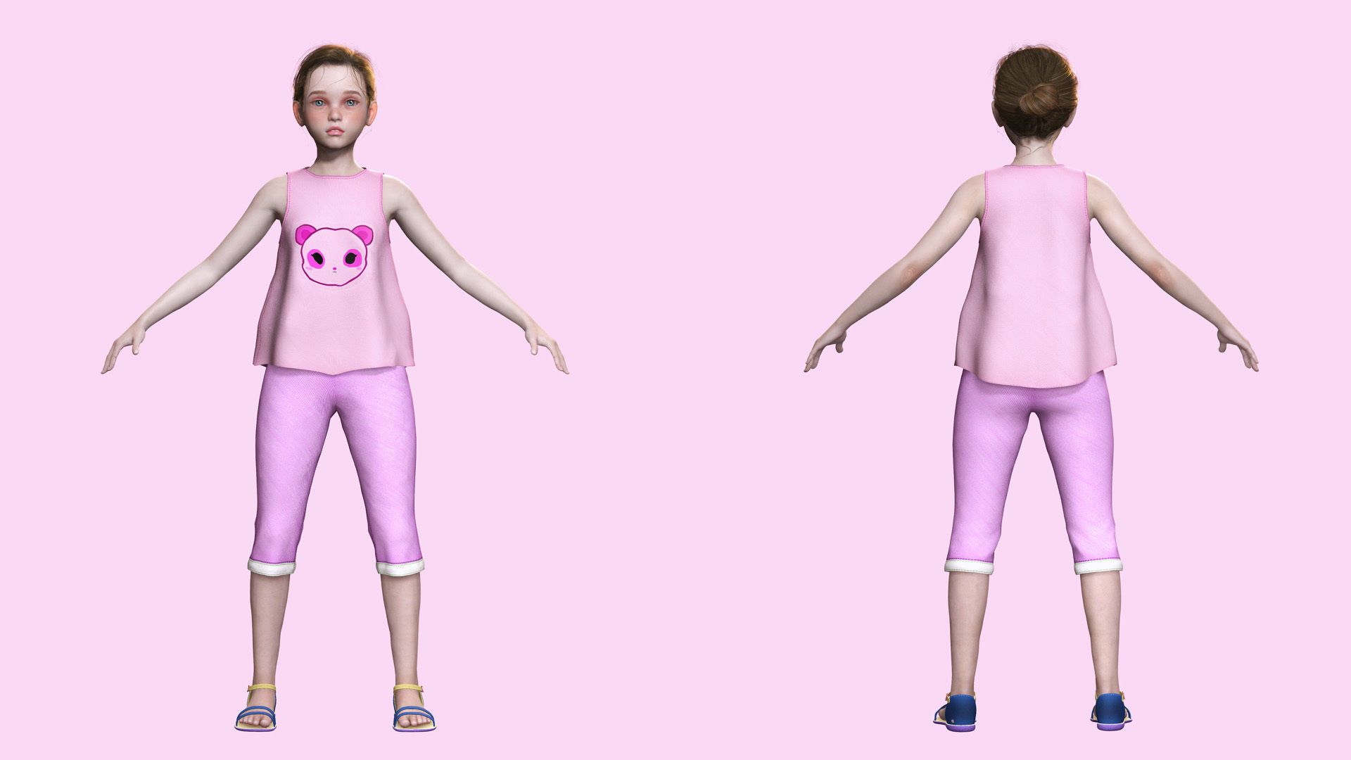 Staicy -  Realistic Girl Low-poly 3D model_2