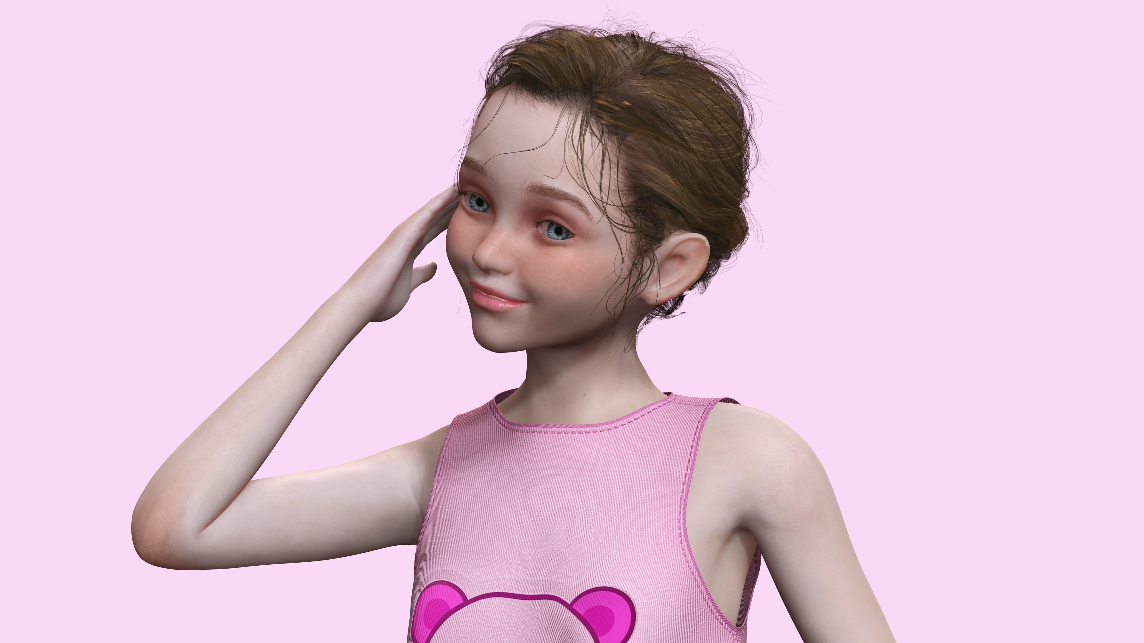 Staicy -  Realistic Girl Low-poly 3D model_8
