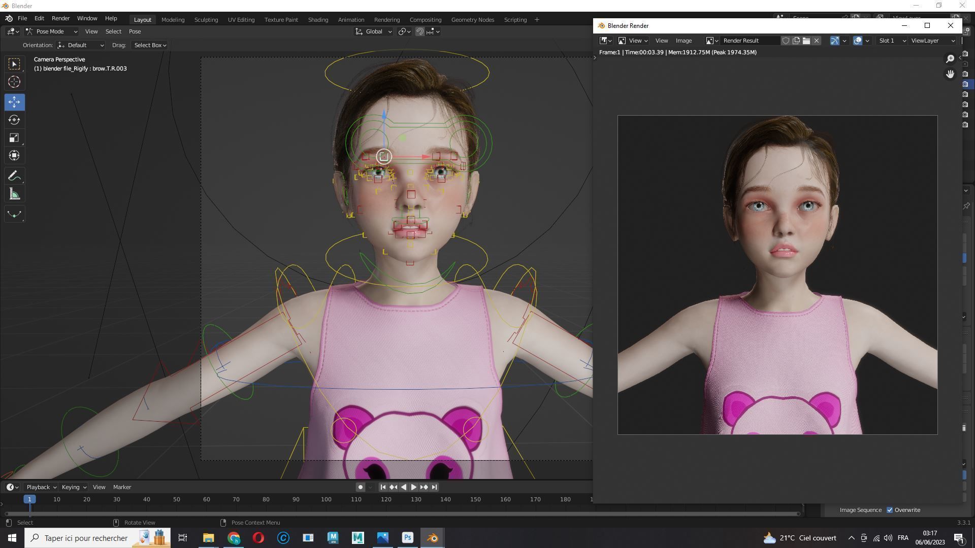 Staicy -  Realistic Girl Low-poly 3D model_17
