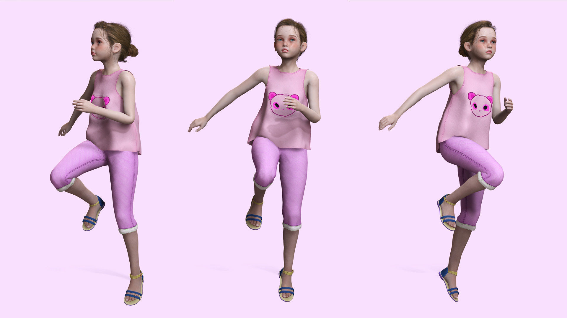 Staicy -  Realistic Girl Low-poly 3D model_1