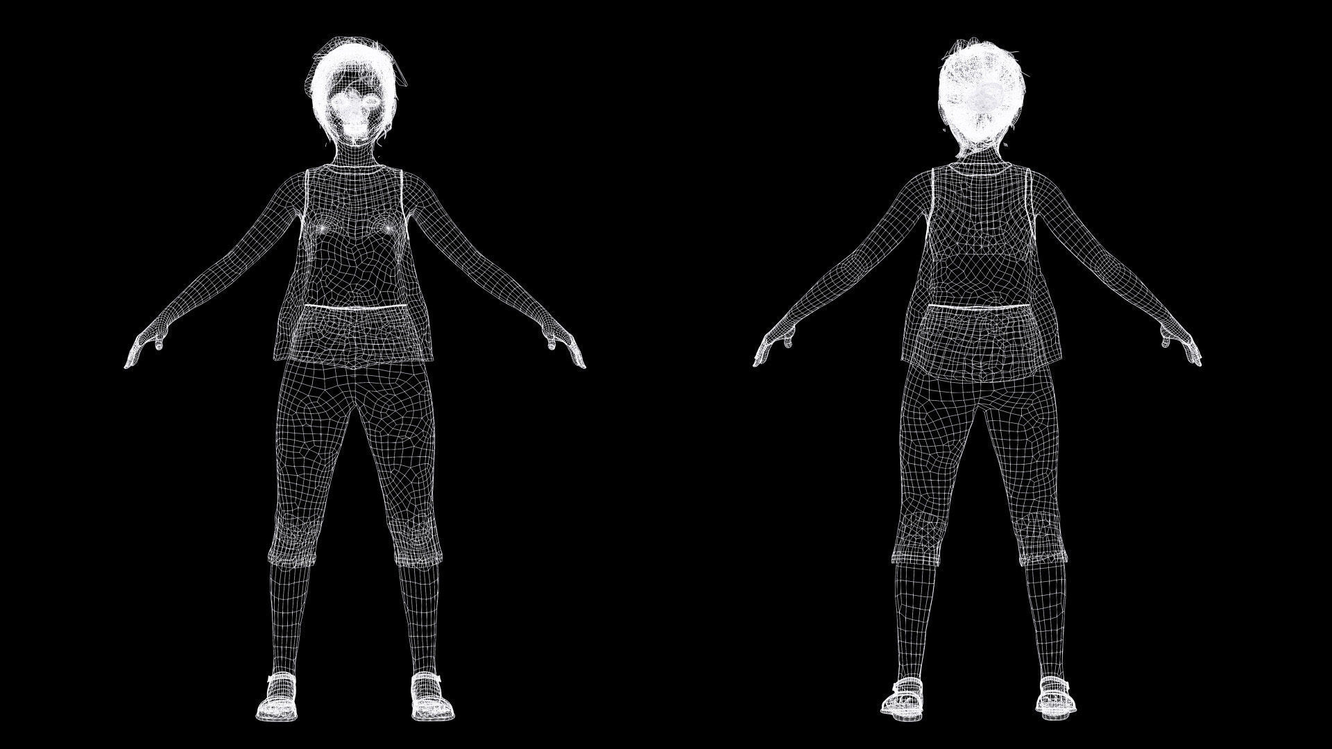 Staicy -  Realistic Girl Low-poly 3D model_14