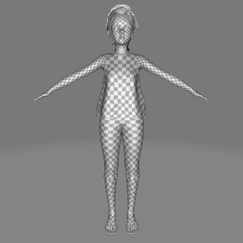 Staicy -  Realistic Girl Low-poly 3D model_28
