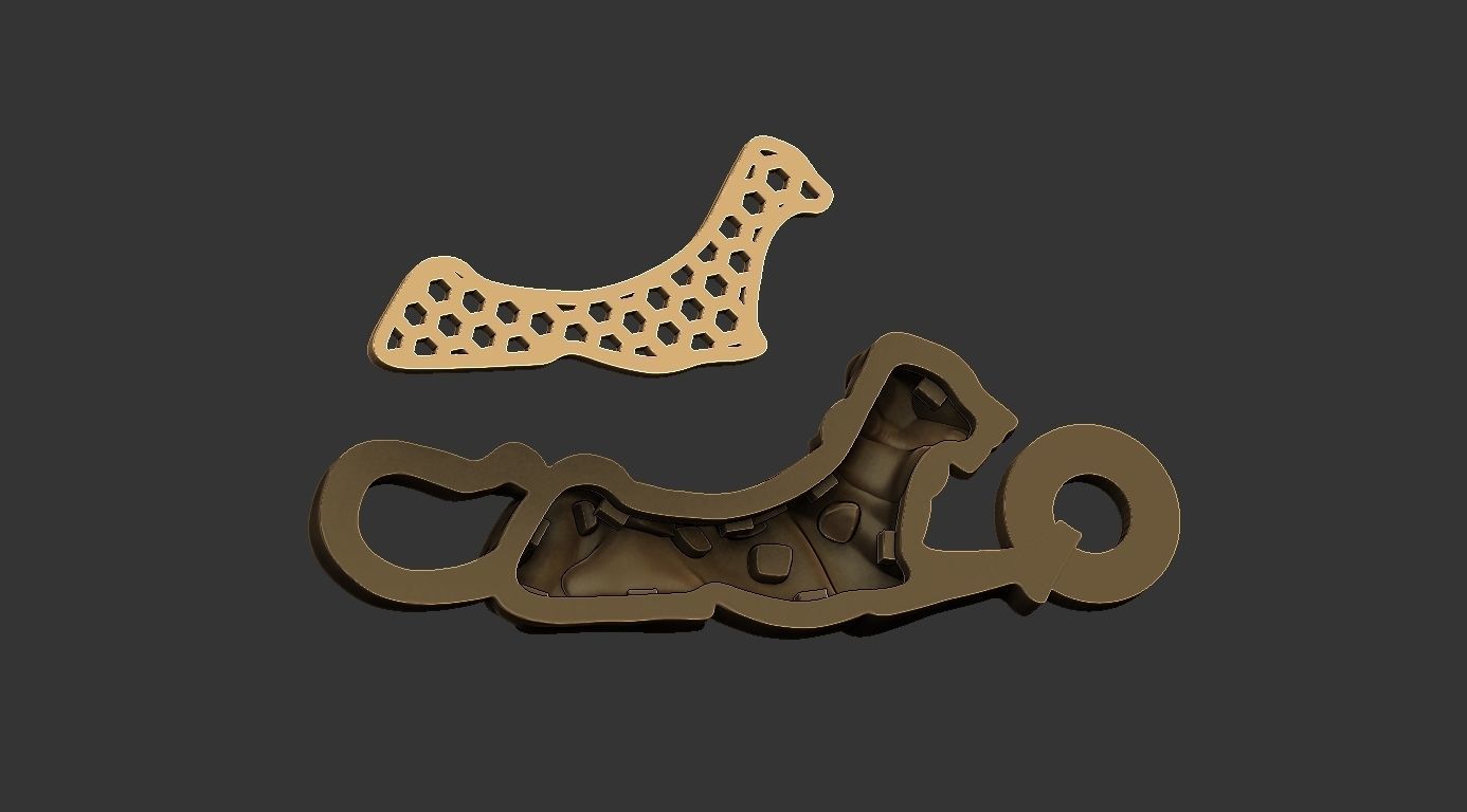 panther necklace 3D print model_2