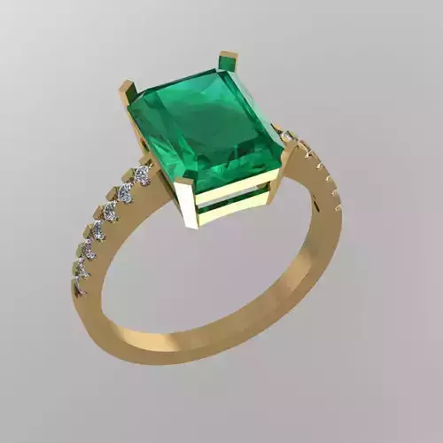 Emerald Ring 3D print model