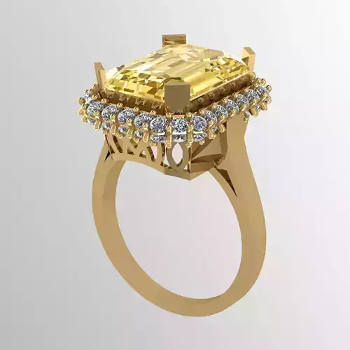 Yellow Diamond Ring Jewellery for Women 3D print model