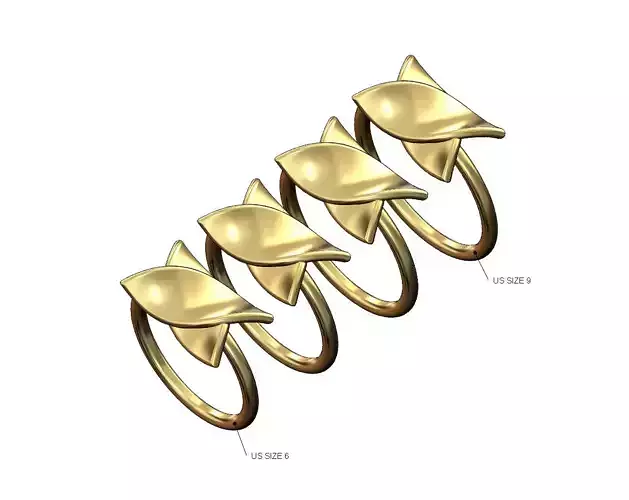 Double overlapping twisted leaf band US sizes 6to9