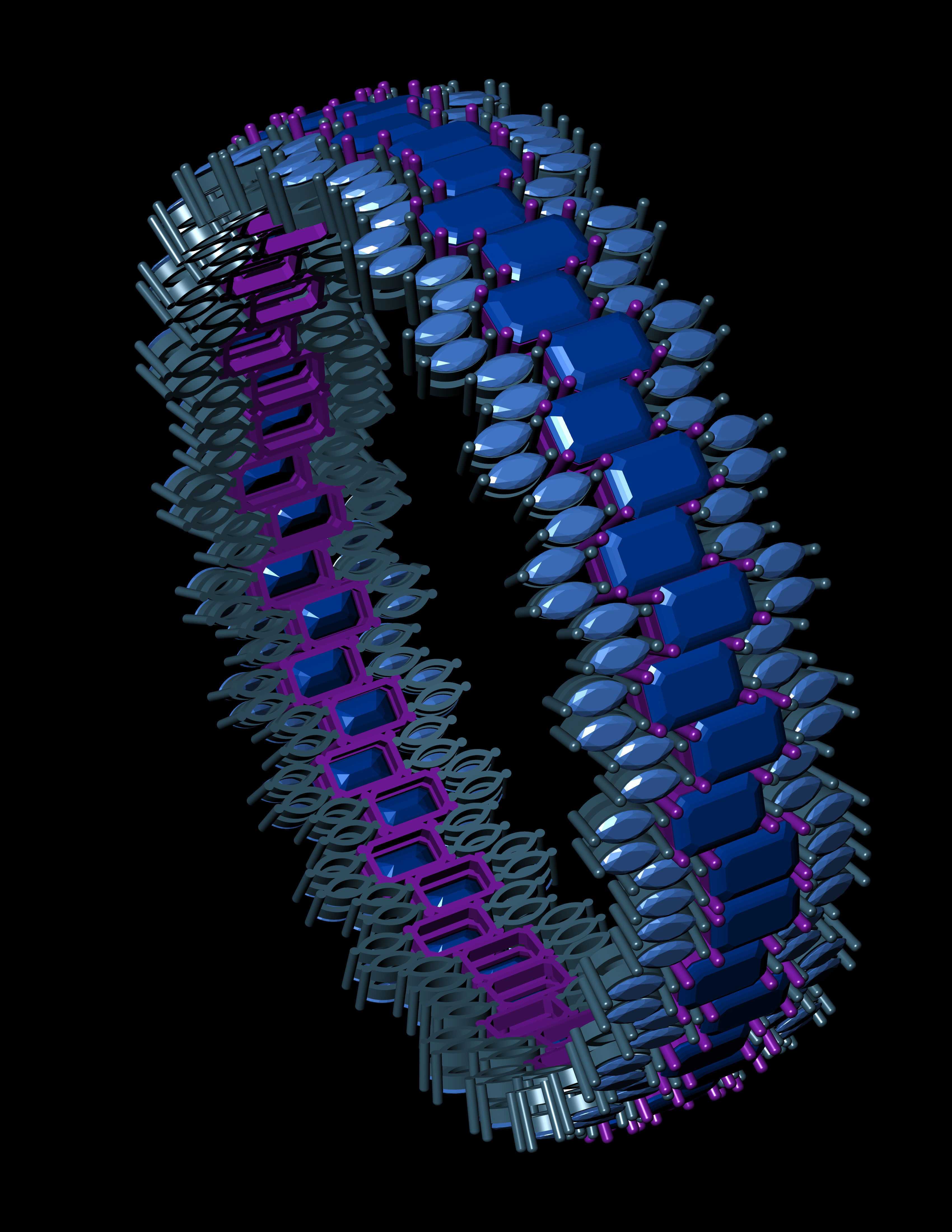 Diamond and Emerald Breslet  for Women 3D print model 3D print model_5