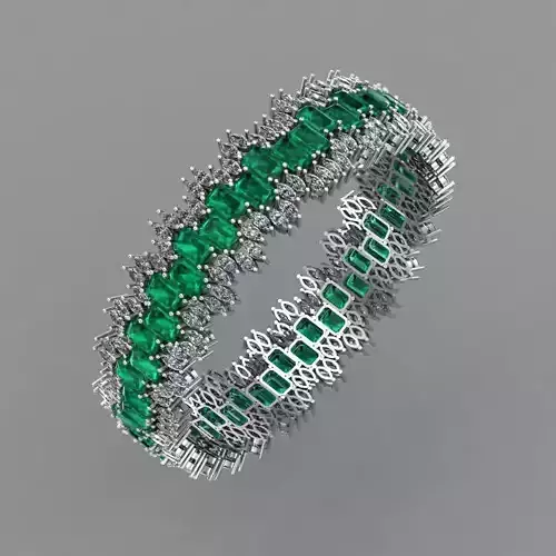 Diamond and Emerald Breslet  for Women 3D print model