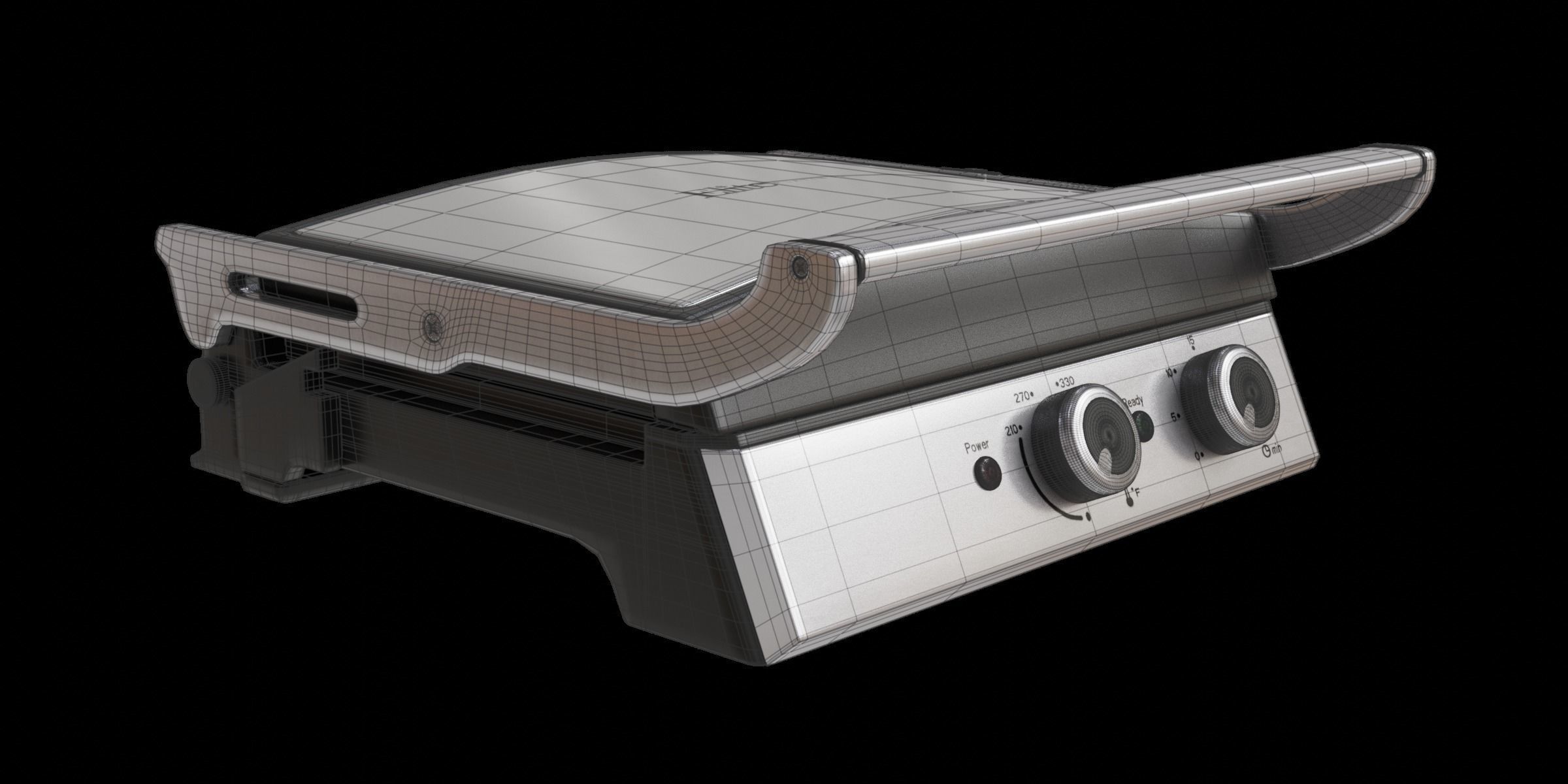 Electric Grill And Griddle 3D model_3