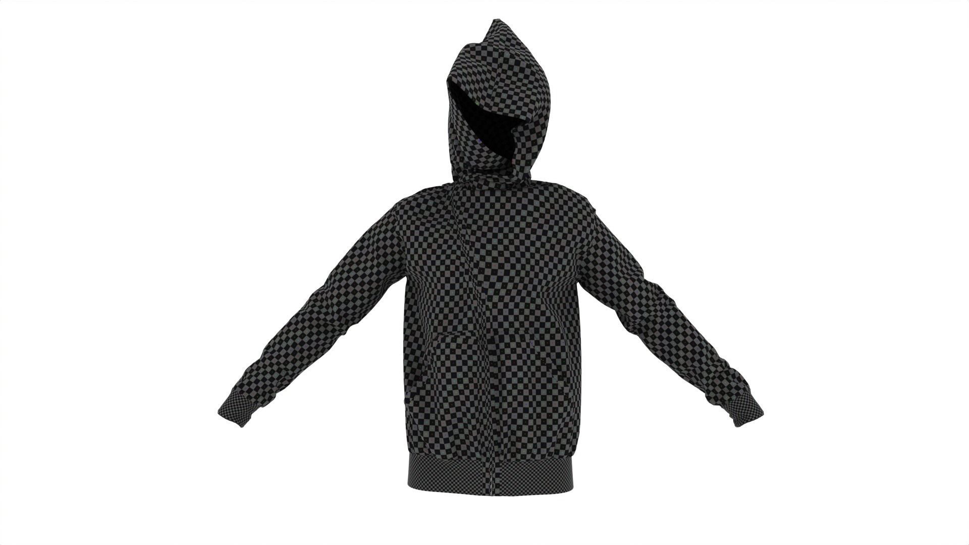 Rick Owens Mountain Hoodie DRKSHDW 3D model_2