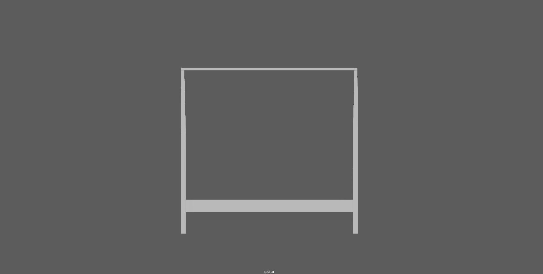 bed - canopy bed - four poster bed - queen bed Low-poly 3D model_11