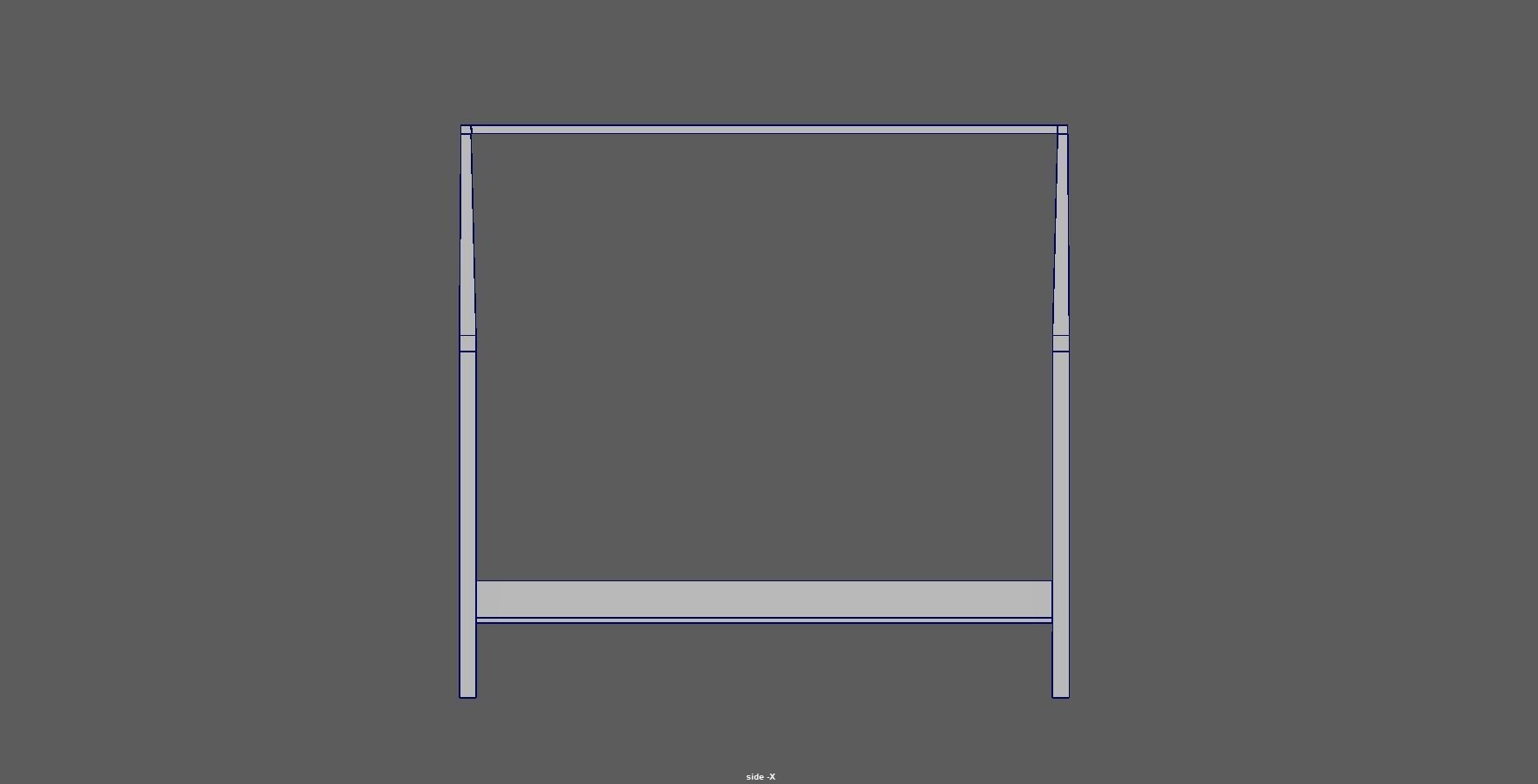 bed - canopy bed - four poster bed - queen bed Low-poly 3D model_28