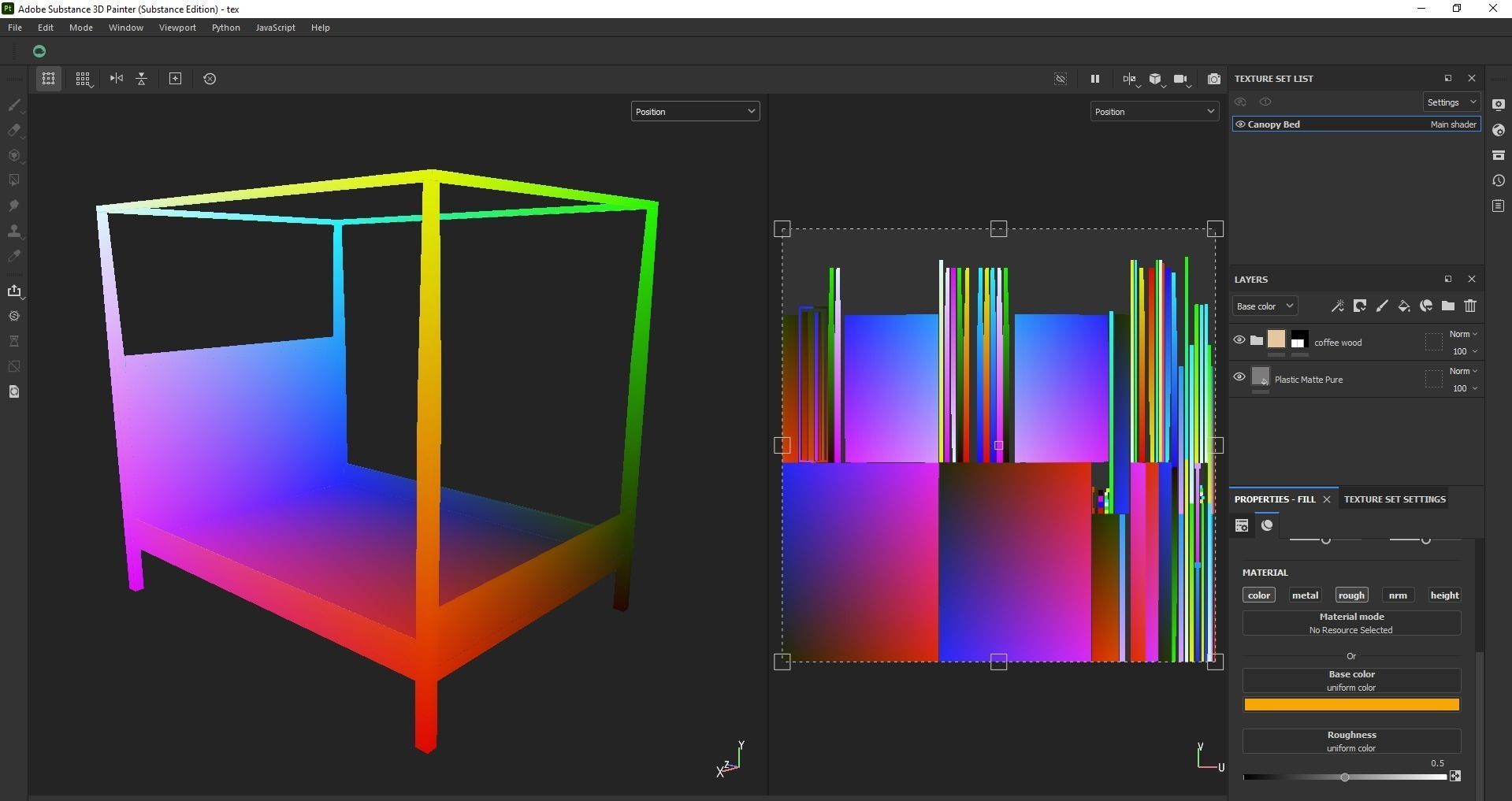bed - canopy bed - four poster bed - queen bed Low-poly 3D model_12