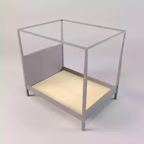 bed - canopy bed - four poster bed - queen bed Low-poly 3D model