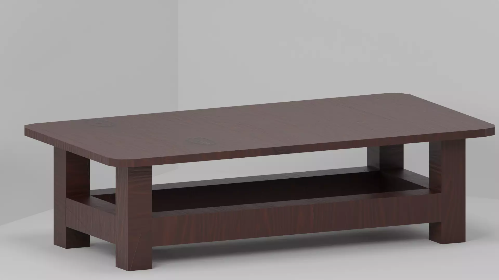 Wood-table Free 3D model_0