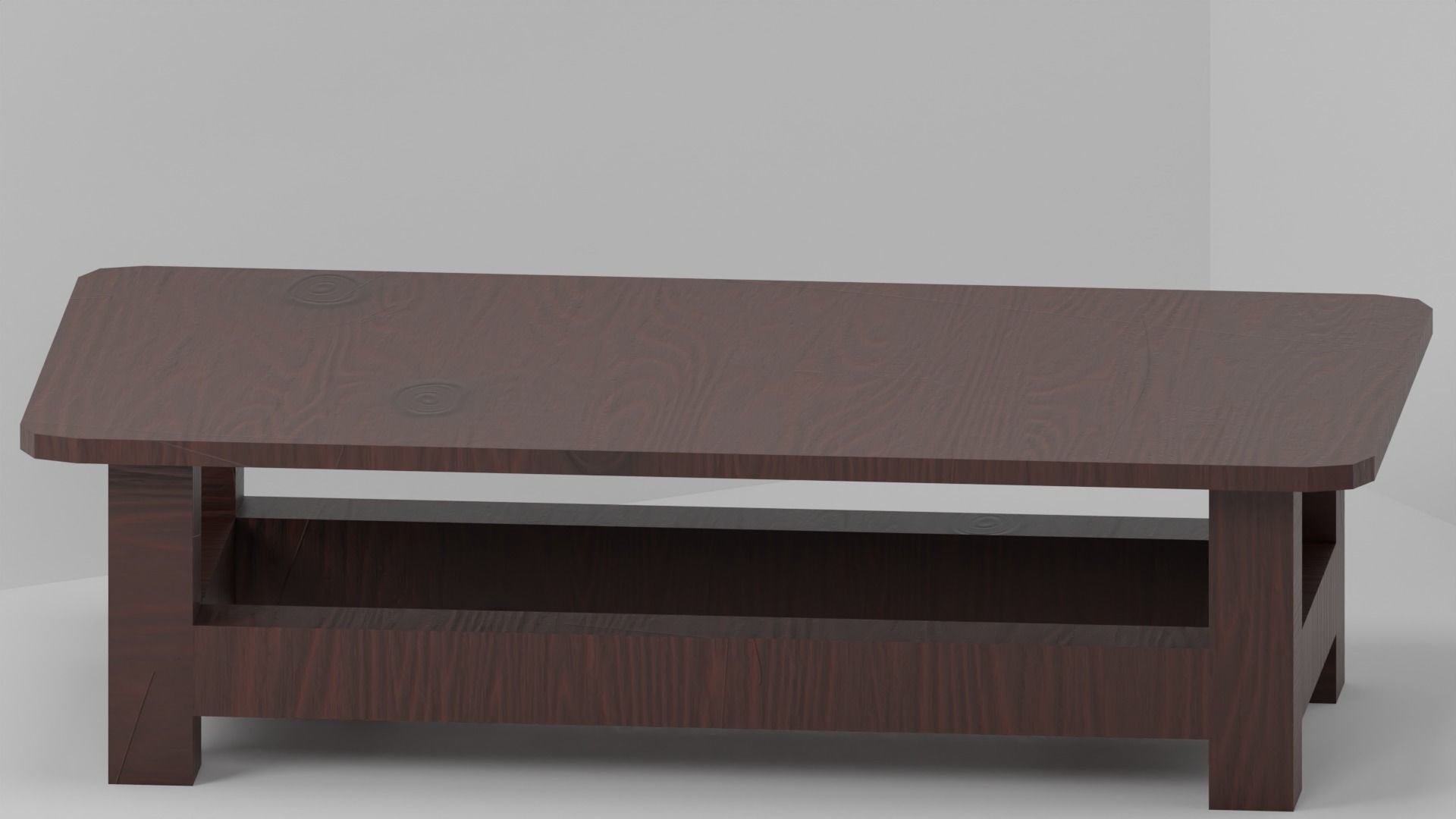 Wood-table Free 3D model_2