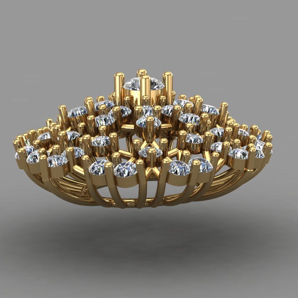 Diamond Pandent Set 3D print model 3D print model_3