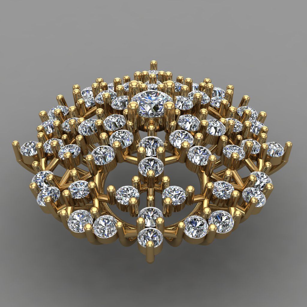 Diamond Pandent Set 3D print model 3D print model_2