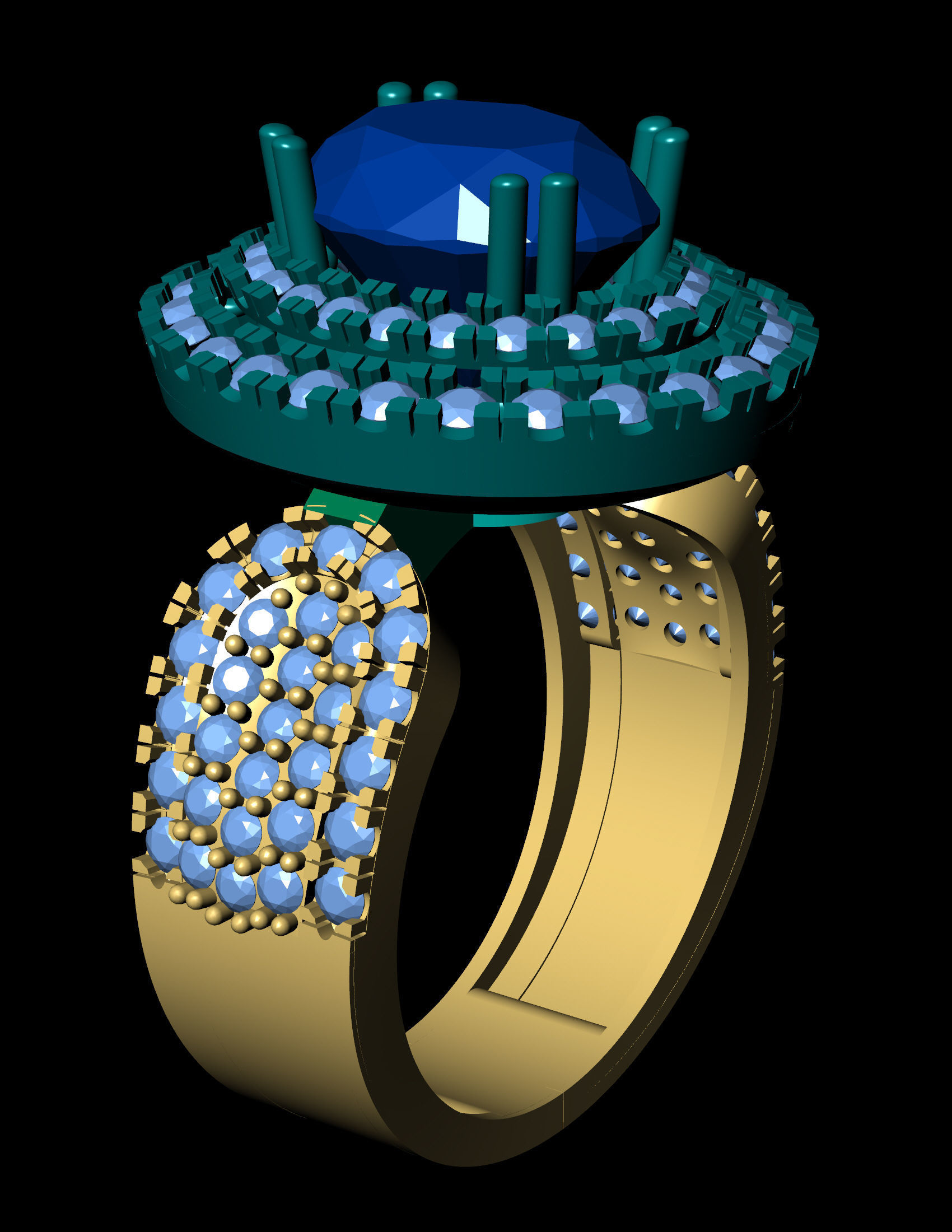 Ruby Diamond Ring Jewellery for Women 3D print model 3D print model_4