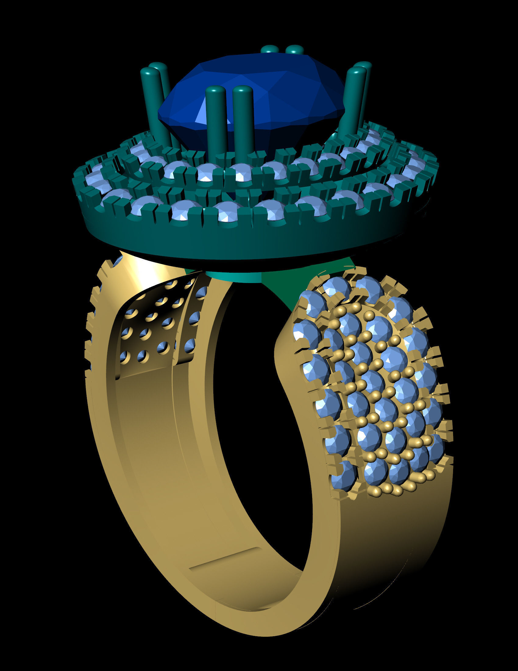 Ruby Diamond Ring Jewellery for Women 3D print model 3D print model_5