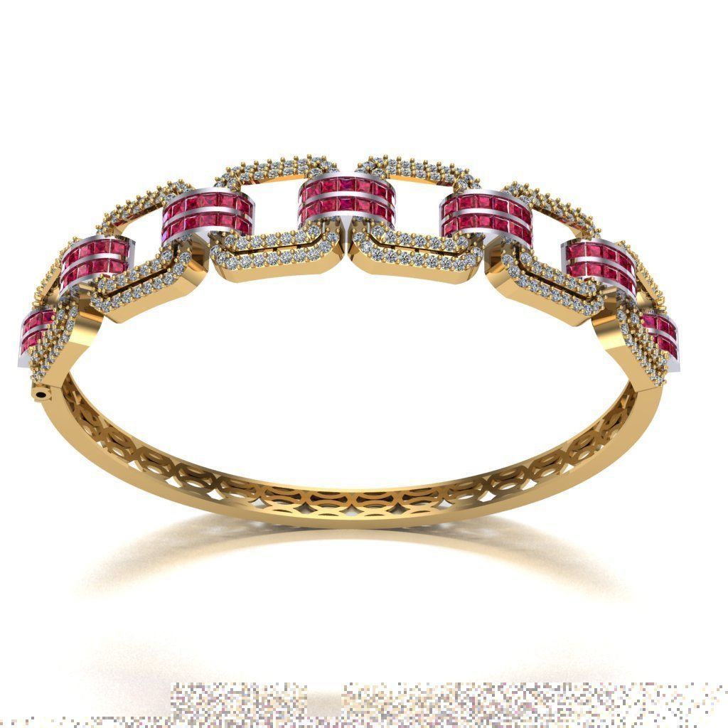 Diamond Breslet Jewellery for Women 3D print model 3D print model_1