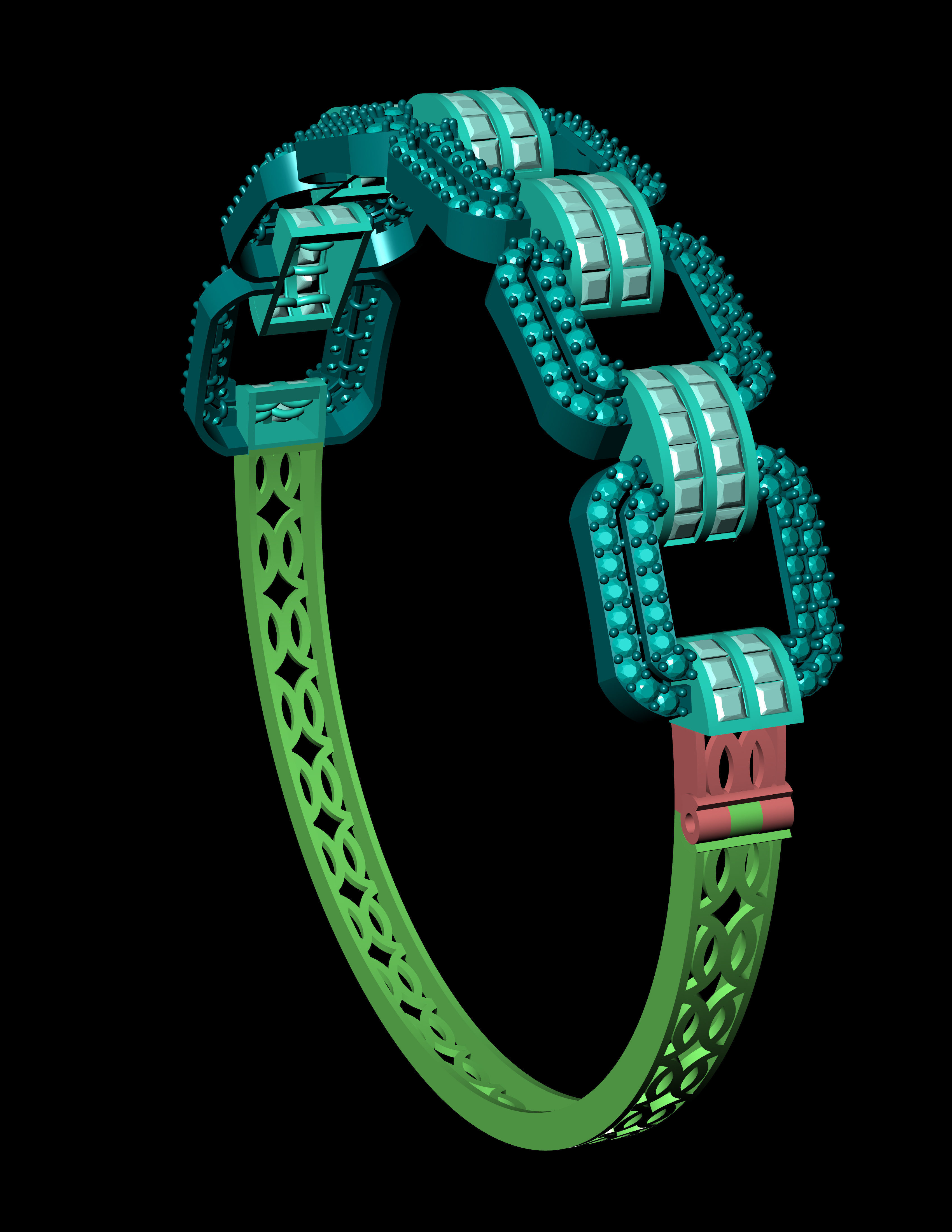 Diamond Breslet Jewellery for Women 3D print model 3D print model_8