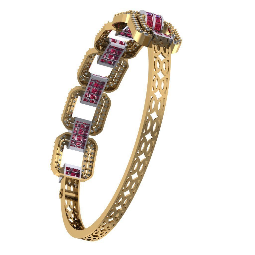 Diamond Breslet Jewellery for Women 3D print model 3D print model_4