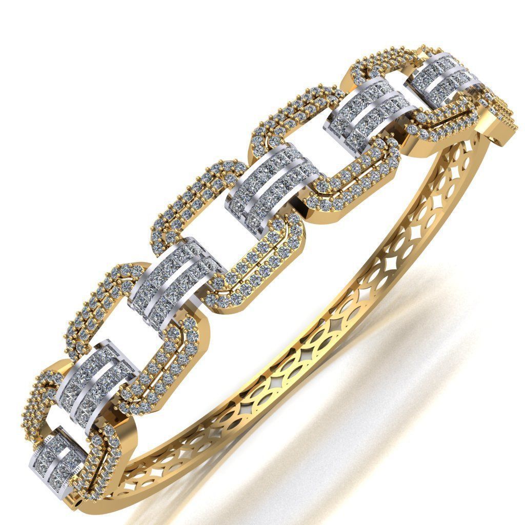 Diamond Breslet Jewellery for Women 3D print model 3D print model_7