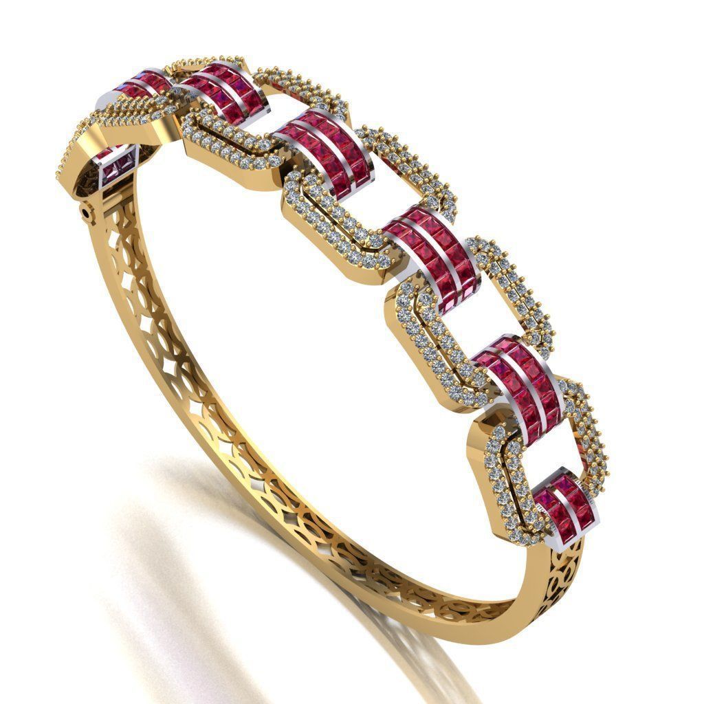 Diamond Breslet Jewellery for Women 3D print model 3D print model_2