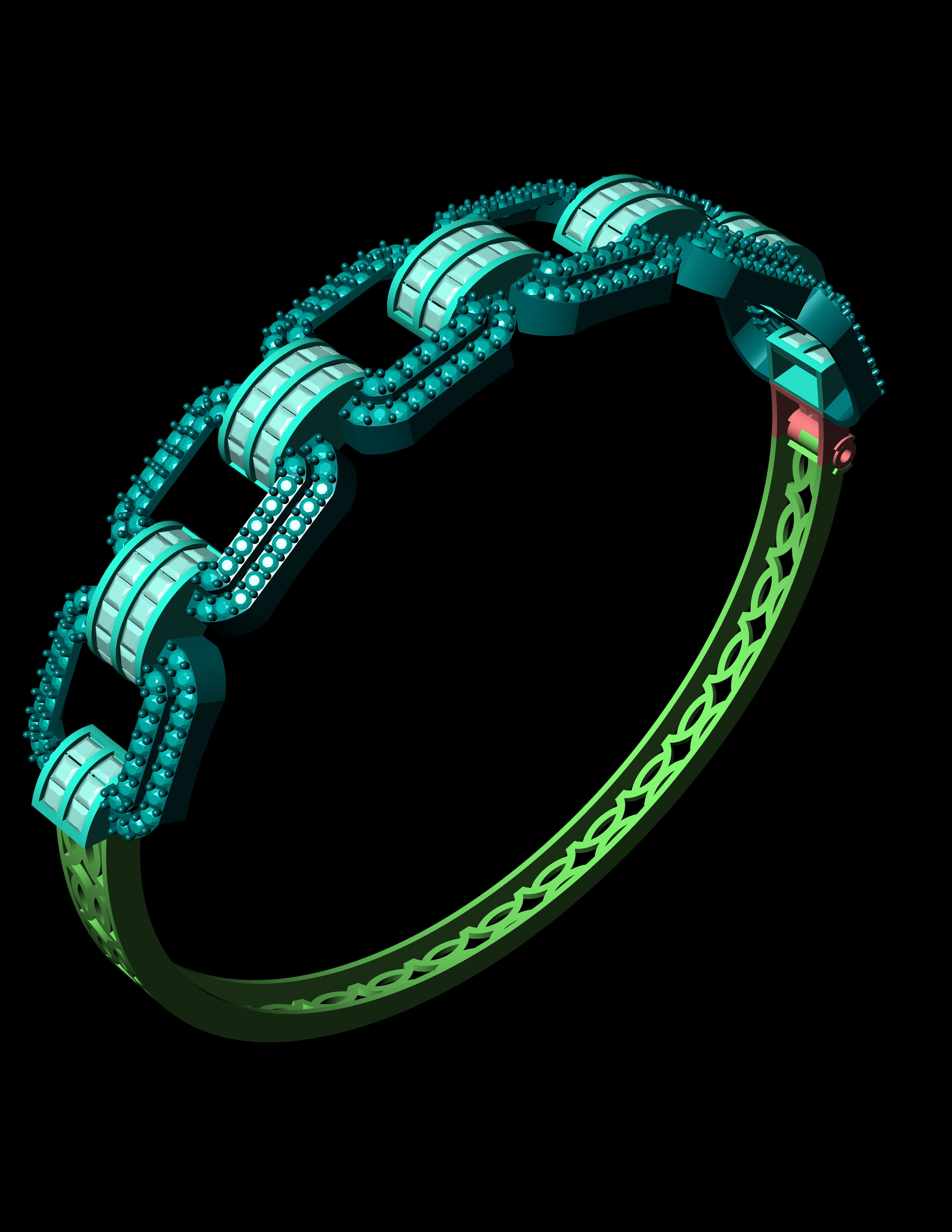 Diamond Breslet Jewellery for Women 3D print model 3D print model_11