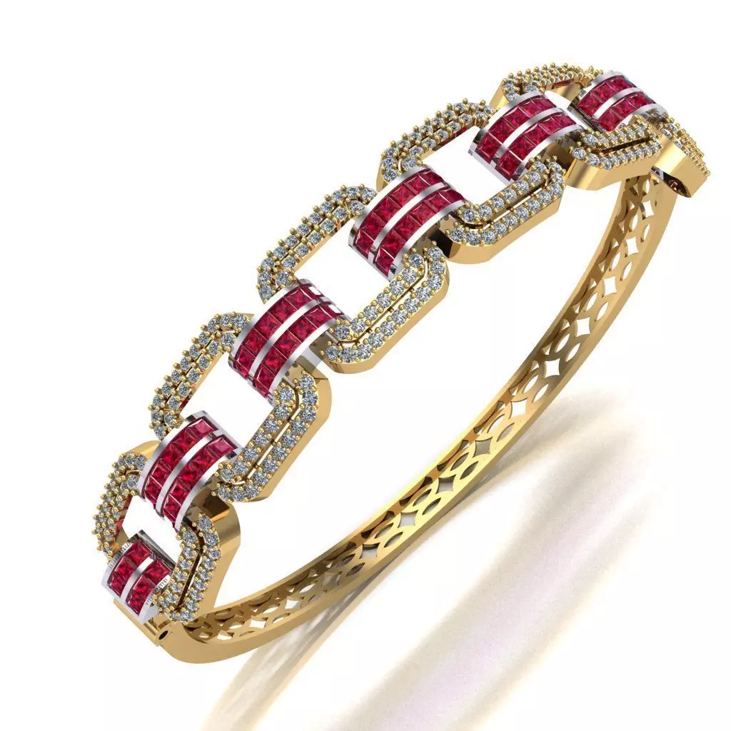 Diamond Breslet Jewellery for Women 3D print model 3D print model_0