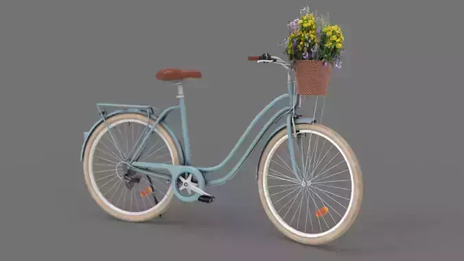 Bike with basket of flowers