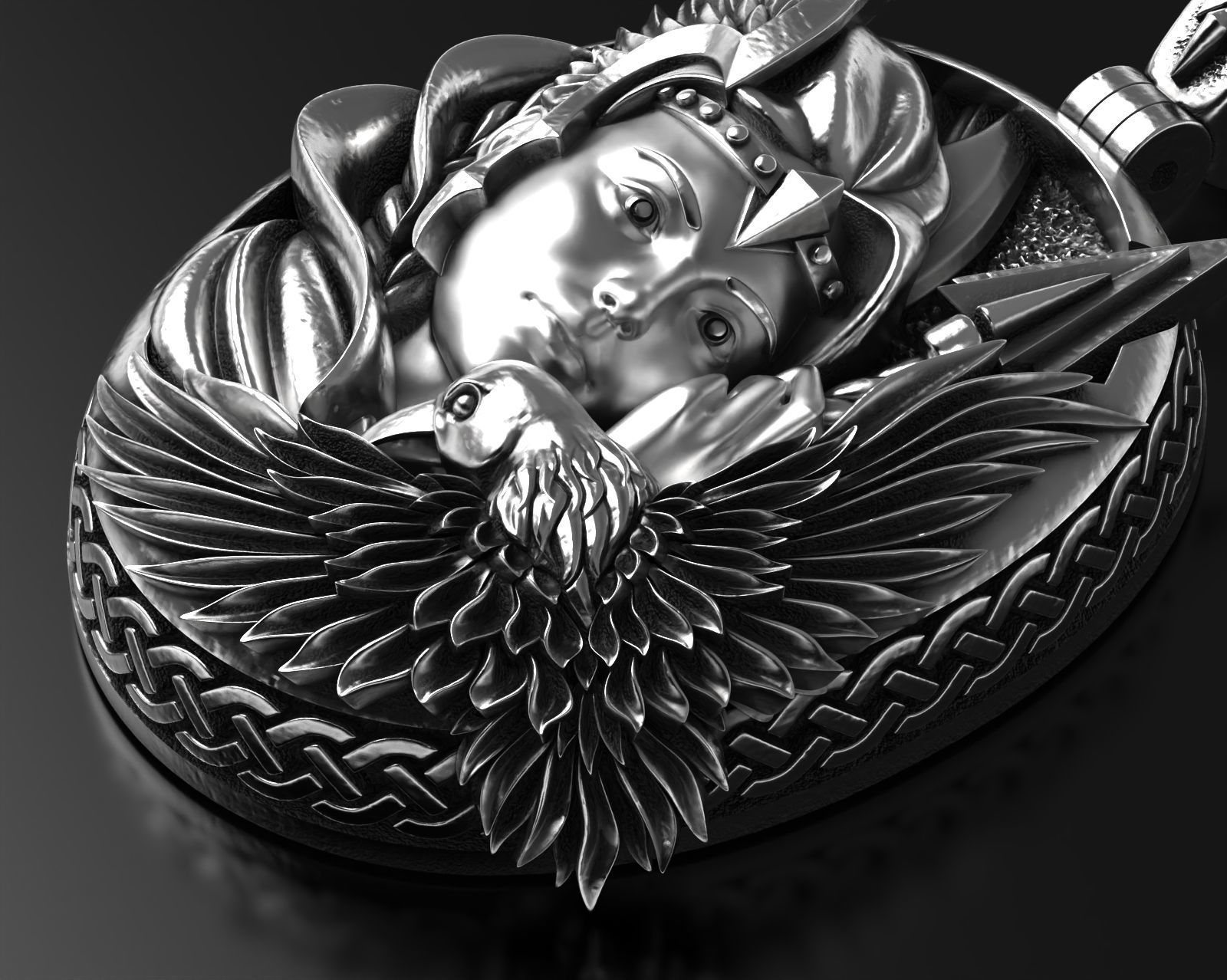 Valkyrie pendant 3D print model_4
