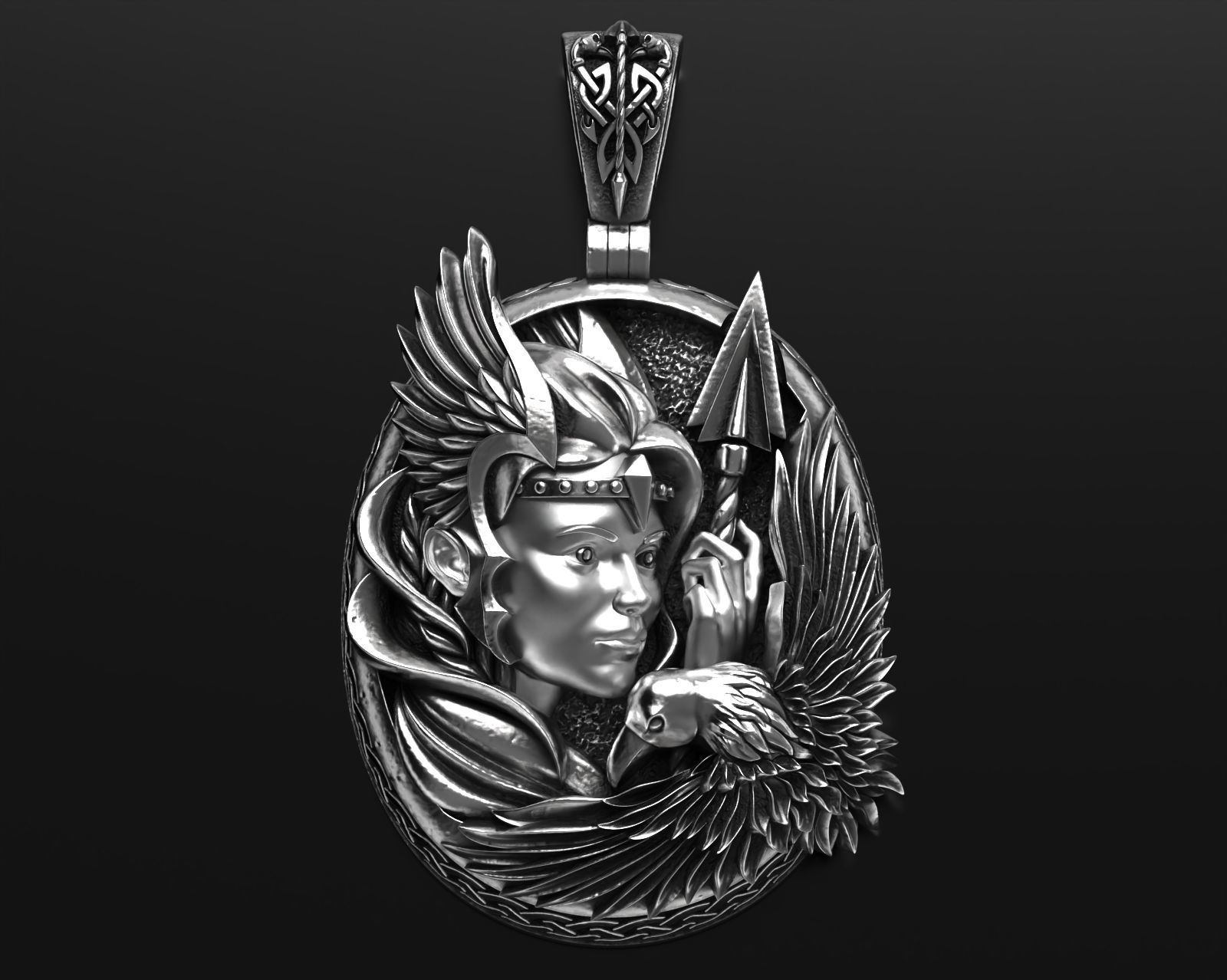 Valkyrie pendant 3D print model_1