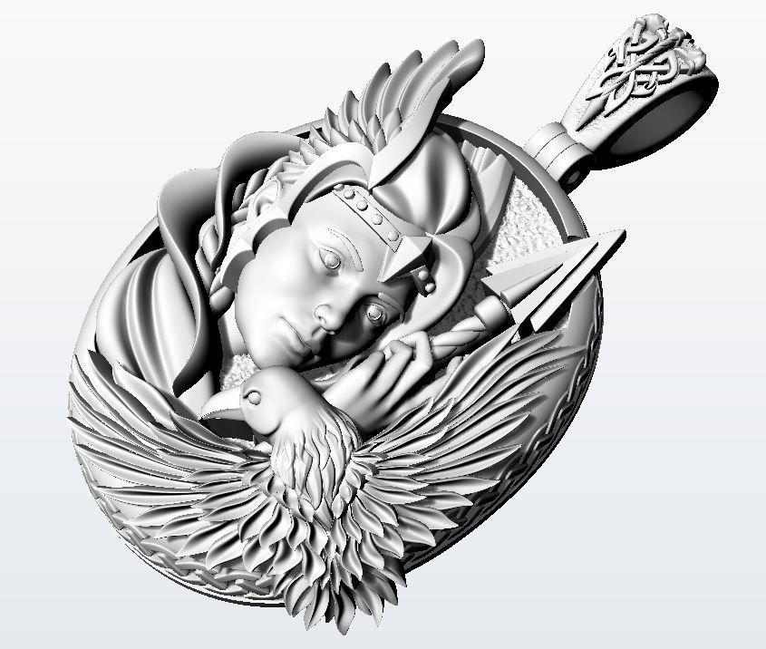 Valkyrie pendant 3D print model_9